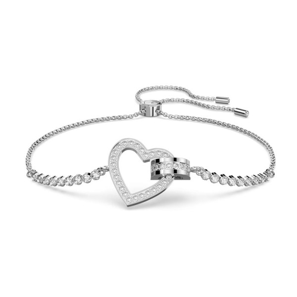 Swarovski Βραχιόλι Ωραίος Καρδιά, Λευκό, Επιμετάλλωση ροδίου 5636447 Swarovski Βραχιόλι Ωραίος Καρδιά, Λευκό, Επιμετάλλωση ροδίου 5636447
