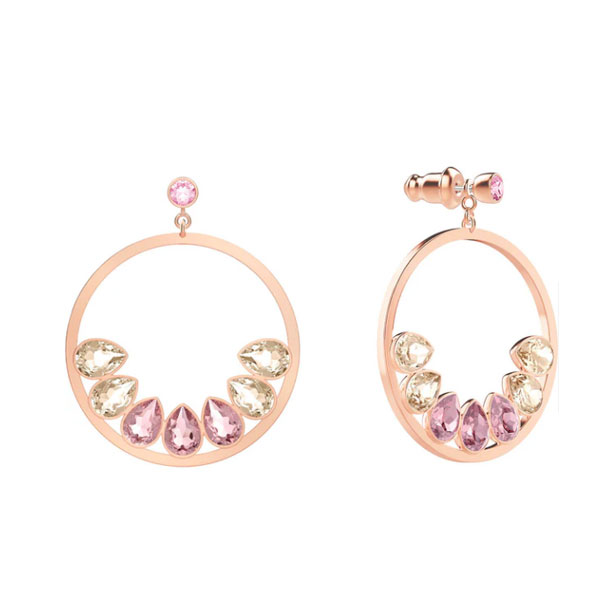 Swarovski Σκουλαρίκια κρίκοι Ροζ επιχρυσωμένο 5387135
