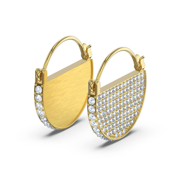 Swarovski Σκουλαρίκια Κρεμαστά Επιχρυσωμένα με Λευκή Πέτρα 5560492