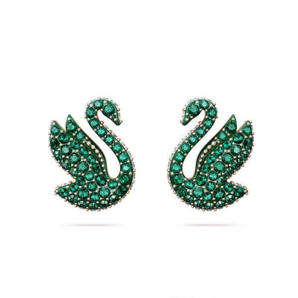 Swarovski Εικονικός Κύκνος καρφωτά σκουλαρίκια, Πράσινο, Ροζ επιχρυσωμένο 5650063 Swarovski Εικονικός Κύκνος καρφωτά σκουλαρίκια, Πράσινο, Ροζ επιχρυσωμένο 5650063