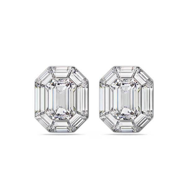 Swarovski Σκουλαρίκια Ασημί Λευκή Πέτρα 5698525