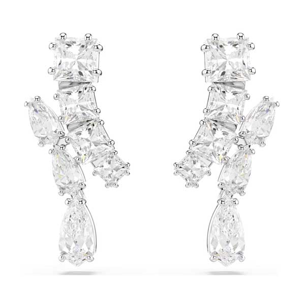 Swarovski Σκουλαρίκια-σταγόνα Matrix Μείξη κοπών, Λευκά, Επιμετάλλωση ροδίου Swarovski Σκουλαρίκια-σταγόνα Matrix Μείξη κοπών, Λευκά, Επιμετάλλωση ροδίου