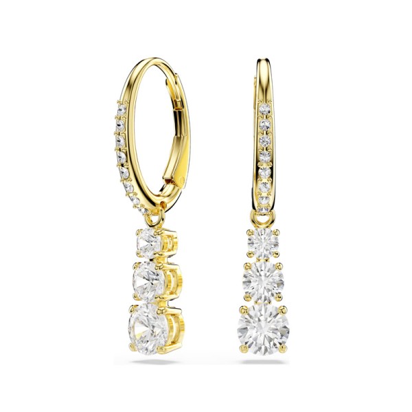 Swarovski Κρίκοι Stilla Attract Στρογγυλή κοπή, Λευκά, Επιμετάλλωση σε χρυσαφί τόνο 5723300 Swarovski Κρίκοι Stilla Attract Στρογγυλή κοπή, Λευκά, Επιμετάλλωση σε χρυσαφί τόνο 5723300