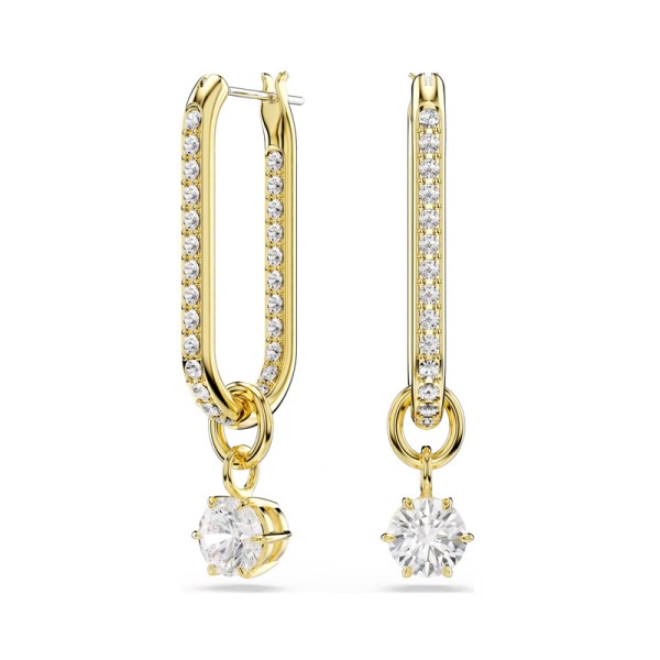 Swarovski Σκουλαρίκια-σταγόνα Constella Στρογγυλή κοπή, Λευκά, Επιμετάλλωση σε χρυσαφί τόνο 5728587