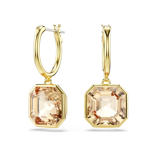 Swarovski Σκουλαρίκια-σταγόνα Millenia Τετράγωνη κοπή, Χρώμα της καραμέλας, Επιμετάλλωση σε χρυσαφί τόνο 5731148 Swarovski Σκουλαρίκια-σταγόνα Millenia Τετράγωνη κοπή, Χρώμα της καραμέλας, Επιμετάλλωση σε χρυσαφί τόνο 5731148
