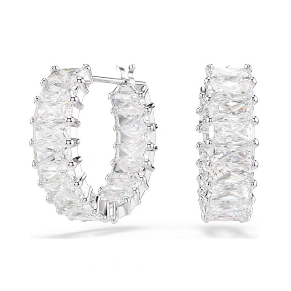 Swarovski Κρίκοι Matrix, Κοπή Baguette, Λευκά, Επιροδιωμένα 5733397 Swarovski Κρίκοι Matrix, Κοπή Baguette, Λευκά, Επιροδιωμένα 5733397