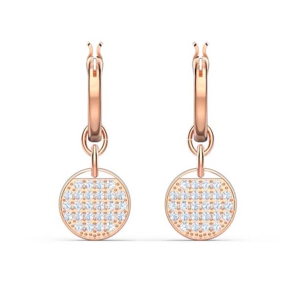 Swarovski Σκουλαρίκια τζίντζερ με κρίκο Λευκό, ροζ επιχρυσωμένο 5567528