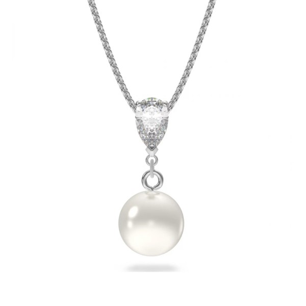 Swarovski Treasure Κολιέ Λευκό Επιροδιωμένο 5559409 Swarovski Treasure Κολιέ Λευκό Επιροδιωμένο 5559409