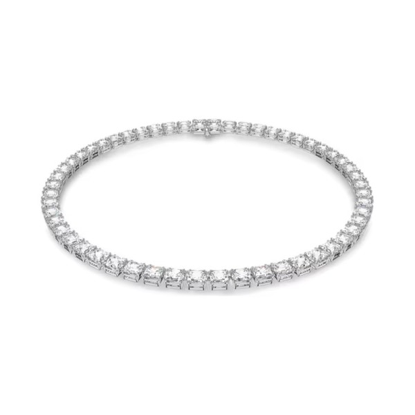 Swarovski Κολιέ Tennis Matrix Τετράγωνη κοπή, Λευκό, Επιμετάλλωση ροδίου 5599153 Swarovski Κολιέ Tennis Matrix Τετράγωνη κοπή, Λευκό, Επιμετάλλωση ροδίου 5599153