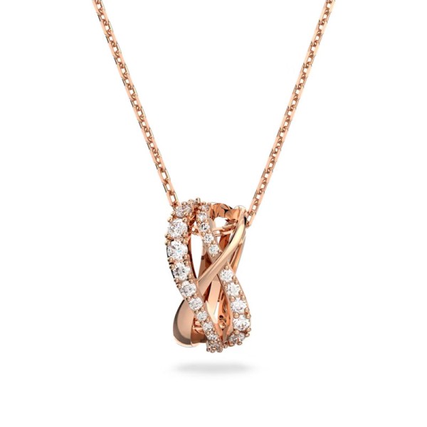 Swarovski Στριφτό κολιέ Λευκό, Ροζ επιχρυσωμένο 5620549 Swarovski Στριφτό κολιέ Λευκό, Ροζ επιχρυσωμένο 5620549