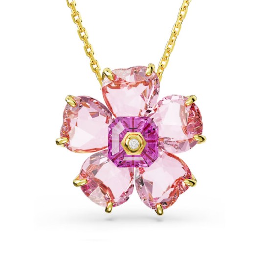 SWAROVSKI Κολιέ Florere Λουλούδι, Ροζ, Επιχρυσωμένο 5650569