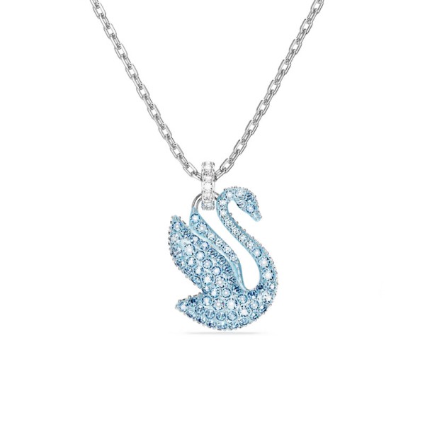 Swarovski Εμβληματικός Κύκνος μενταγιόν, Μπλε, με ρόδιο 5660594 Swarovski Εμβληματικός Κύκνος μενταγιόν, Μπλε, με ρόδιο 5660594