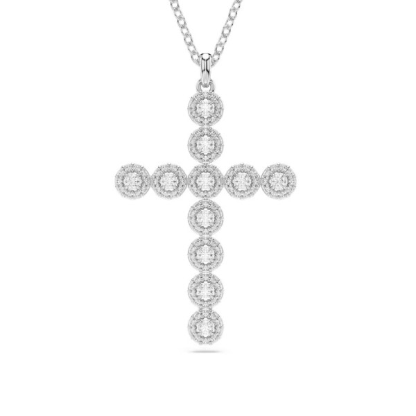Swarovski Κρεμαστό έντονο, Σταυρός, Λευκός, Ρόδιο 5675573 Swarovski Κρεμαστό έντονο, Σταυρός, Λευκός, Ρόδιο 5675573