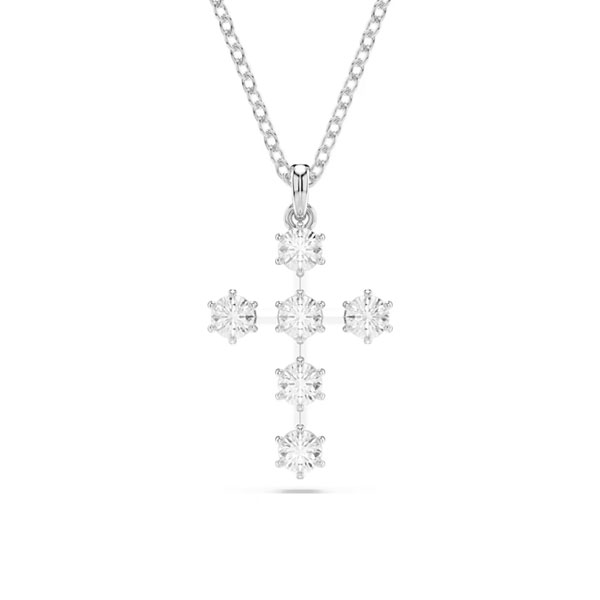 Κρεμαστό Swarovski Insigne Στρογγυλό κόψιμο, Σταυρός, Λευκό, Ρόδιο 5675576 Κρεμαστό Swarovski Insigne Στρογγυλό κόψιμο, Σταυρός, Λευκό, Ρόδιο 5675576