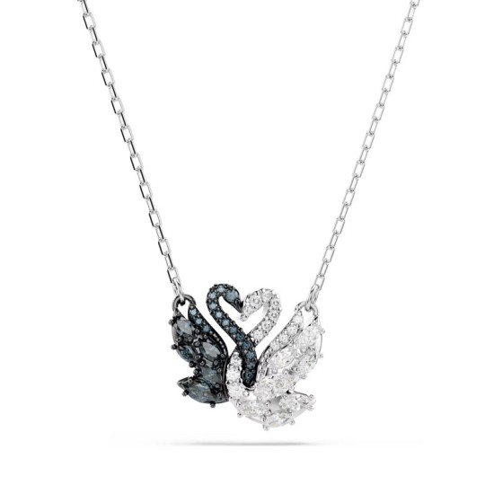 Swarovski Μενταγιόν Swan Κύκνος, Μαύρο, Επιμετάλλωση ροδίου 5705721