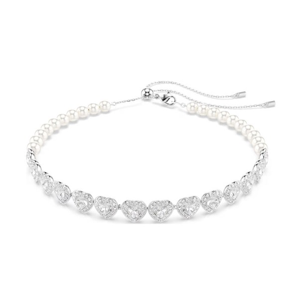 Swarovski Τσόκερ Tennis Ariana Grande Μείξη κοπών, Καρδιά, Λευκό, Επιμετάλλωση ροδίου 5720861 Swarovski Τσόκερ Tennis Ariana Grande Μείξη κοπών, Καρδιά, Λευκό, Επιμετάλλωση ροδίου 5720861
