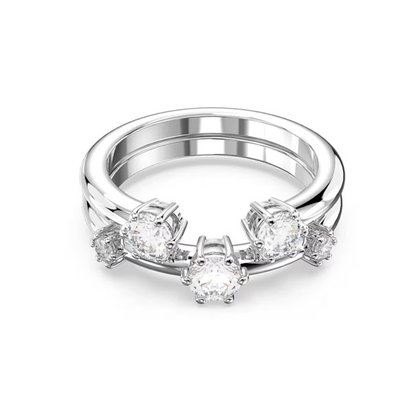 Swarovski Δαχτυλίδι Ασημί με Λευκές Πέτρες 5640960