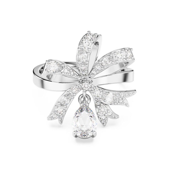 Swarovski Δαχτυλίδι κοκτέιλ Volta Φιόγκος, Μικρό, Λευκό, Ρόδιο 5647722 Swarovski Δαχτυλίδι κοκτέιλ Volta Φιόγκος, Μικρό, Λευκό, Ρόδιο 5647722