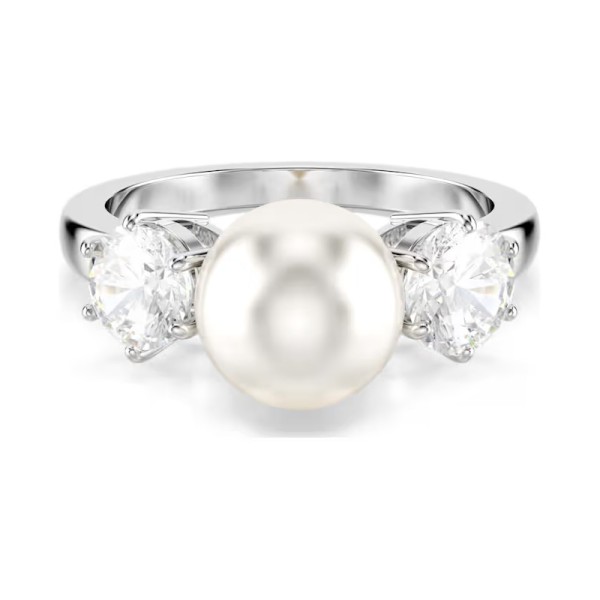 Swarovski Δαχτυλίδι κοκτέιλ Matrix Crystal pearl, Στρογγυλή κοπή, Λευκό, Επιμετάλλωση ροδίου 5689628 Swarovski Δαχτυλίδι κοκτέιλ Matrix Crystal pearl, Στρογγυλή κοπή, Λευκό, Επιμετάλλωση ροδίου 5689628
