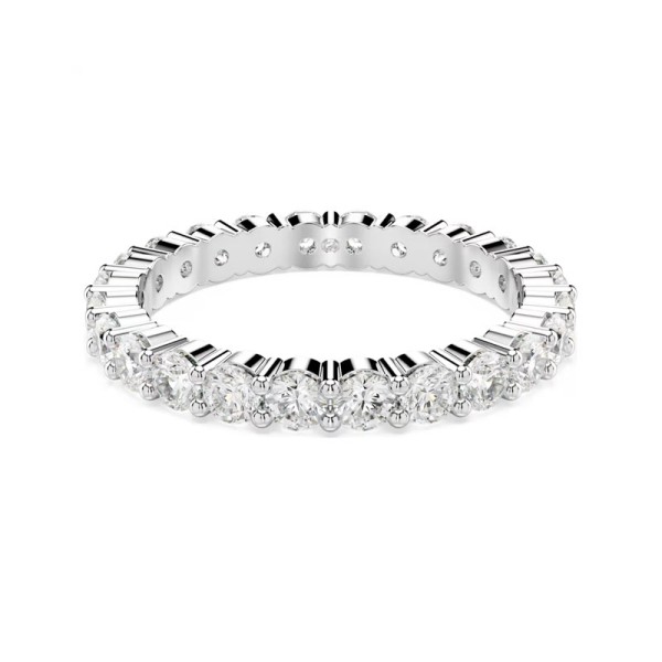 Swarovski Δαχτυλίδι Matrix Vittore Στρογγυλή κοπή, Λευκό, Φινίρισμα σε ασημένιο τόνο 5705605