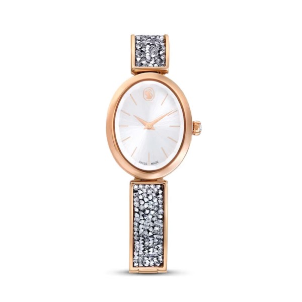Swarovski Κρυστάλλινο Ροκ Οβάλ Ρολόι, μεταλλικό βραχιόλι, Ροζ χρυσός τόνος, Φινίρισμα σε ροζ χρυσό 5656851 Swarovski Κρυστάλλινο Ροκ Οβάλ Ρολόι, μεταλλικό βραχιόλι, Ροζ χρυσός τόνος, Φινίρισμα σε ροζ χρυσό 5656851