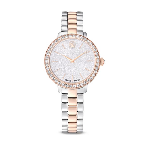 Swarovski Ρολόι Eλβετικής κατασκευής, Μεταλλικό μπρασελέ, Ασημί τόνος, Φινίρισμα σε χρυσό σαμπανί τόνο 5715028 Swarovski Ρολόι Eλβετικής κατασκευής, Μεταλλικό μπρασελέ, Ασημί τόνος, Φινίρισμα σε χρυσό σαμπανί τόνο 5715028