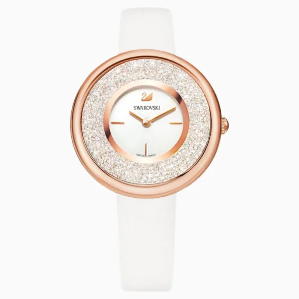 Βραχιόλι Swarovski Crystalline Pure Ροζ Χρυσό Τόνος PVD Λευκό Δερμάτινο λουράκι βραχιόλι 5376083