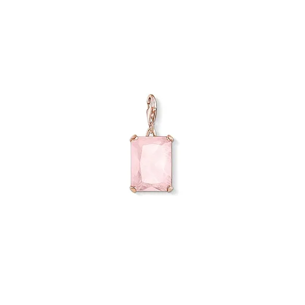 Thomas Sabo Γούρι Μενταγιόν Μεγάλη Ροζ Πέτρα 1843-536-9