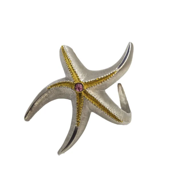 Tony Mara Ασημένιο 925 βραχιόλι αστερίας με επίχρυσες λεπτομέρειες