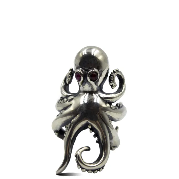 Tony Mara Δαχτυλίδι χταποδιού από ασήμι 925 με χειροποίητες λεπτομέρειες