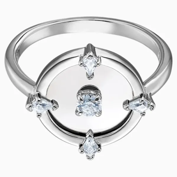 Swarovski Βόρειο μοτίβο δαχτυλίδι με λευκό ρόδιο