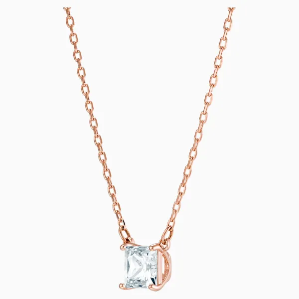 Swarovski Κολιέ Attract Τετράγωνη κοπή σε ροζ χρυσαφί τόνο 5510698
