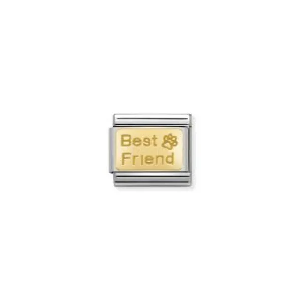 NOMINATION Link Engraved Signs CUSTOM Best friend with footprint 030121/50