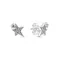 Ace earrings 925 with cubic zirconia, double star
