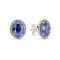 Ace earrings 925 with blue crystal & cubic zirconia