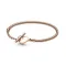 Bracelet 14K Rose Gold Plated Heart T-Bar Clasp