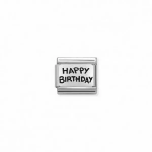 NOMINATION ITALY LINK SILVER HAPPY BIRTHDAY