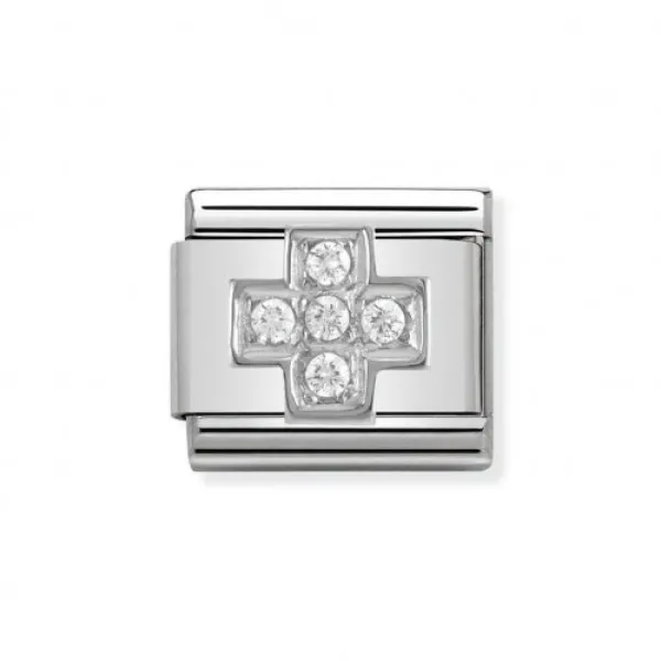 NOMINATION ITALY Classic LINK Σταυρός ασήμι 925 με ζιργκόν