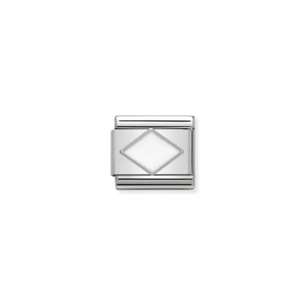 NOMINATION ITALY LINK SILVER WHITE RHOMBUS