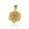 Byzantine Gold Pendant Hexagon with Ruby Sapphire DAPERIS JEWELRY LAB