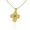 Byzantine Gold Cross Small with Sapphire DAPERIS JEWELRY LAB