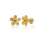 Byzantine Gold Flower Stud Emerald Earrings DAPERIS JEWELRY LAB