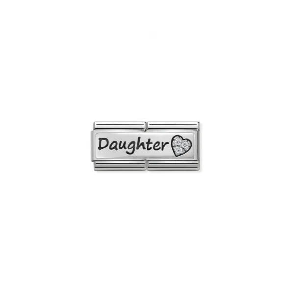 NOMINATION ITALY Double Link ''Daughter'' ασήμι 925 με ζιργκόν