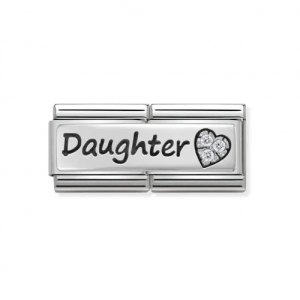 NOMINATION ITALY Double Link ''Daughter'' ασήμι 925 με ζιργκόν
