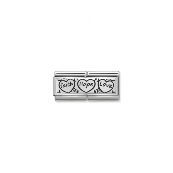 NOMINATION ITALY Double Link καρδιές ασήμι 925 330710/11