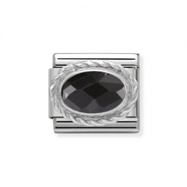 NOMINATION ITALY Classic LINK ασήμι 925 με μαύρο ζιργκόν