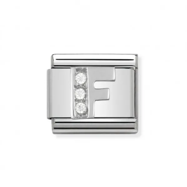 NOMINATION ITALY Classic Link γράμμα F ασήμι 925