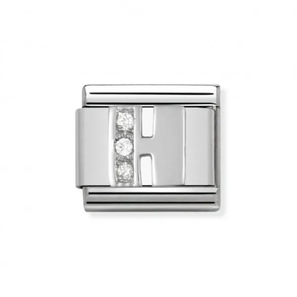 NOMINATION ITALY Classic Link γράμμα H ασήμι 925