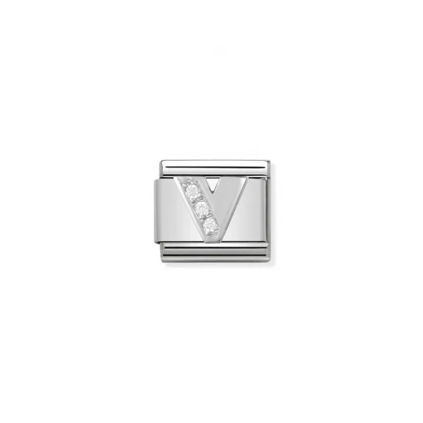 NOMINATION ITALY Classic LINK γράμμα V ασήμι 925