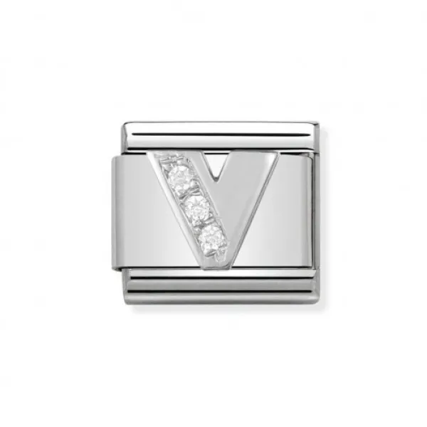 NOMINATION ITALY Classic LINK γράμμα V ασήμι 925